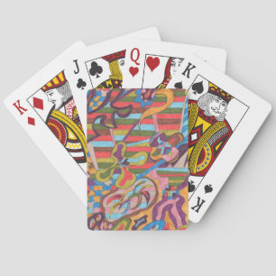 "Jungle Stripes I" Abstract Art Playing Cards