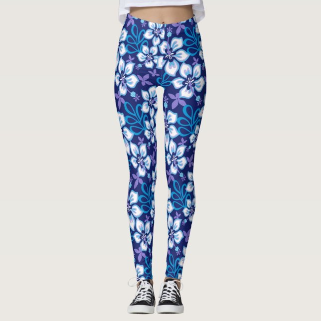 JUNGLE SURF (BLUE COMBO) LEGGINGS (Front)