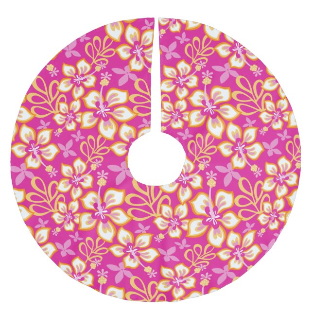 JUNGLE SURF (HOT PINK COMBO) BRUSHED POLYESTER TREE SKIRT (Front)