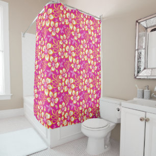 JUNGLE SURF (HOT PINK COMBO) SHOWER CURTAIN