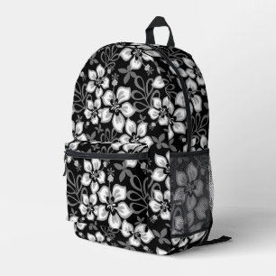 JUNGLE SURF PATTERN IN BLACK PRINTED BACKPACK