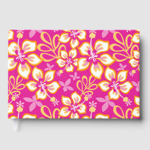 JUNGLE SURF PATTERN IN PINK GUEST BOOK