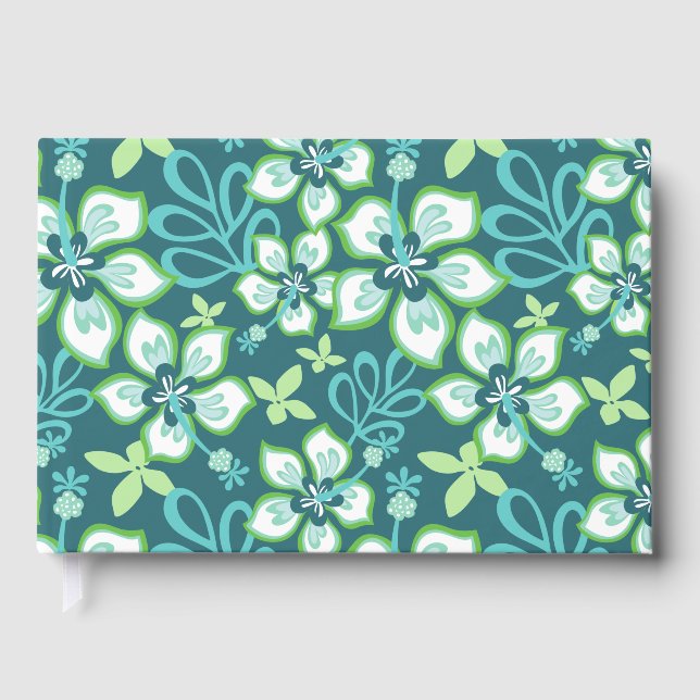 JUNGLE SURF PATTERN IN TEAL GUEST BOOK (Front)