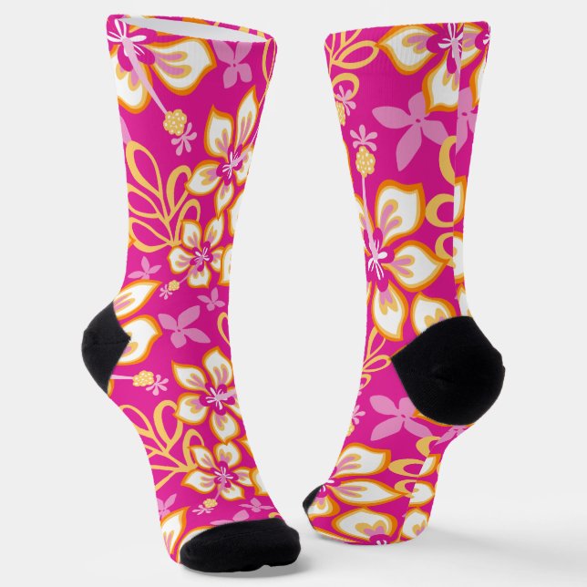 JUNGLE SURF (PINK COMBO) SOCKS (Angled)