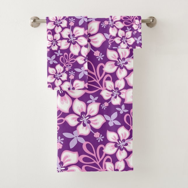 JUNGLE SURF (PURPLE COMBO) BATH TOWEL SET (Insitu)
