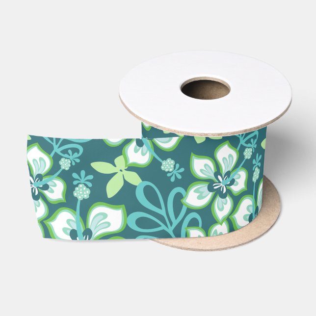 JUNGLE SURF (TEAL COMBO) SATIN RIBBON (Spool)