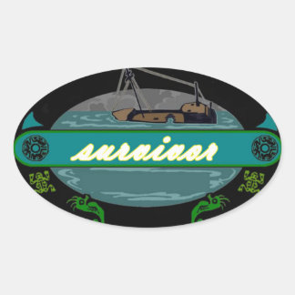 jungle survivor oval sticker