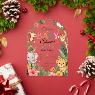 Jungle Theme Baby shower  Acrylic Invitations