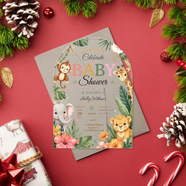 Jungle Theme Baby shower  Acrylic Invitations (Insitu (Holiday))