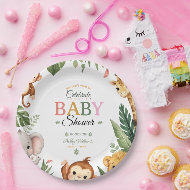 Jungle Theme Baby shower  Paper Plate (Party)
