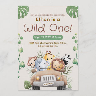 JUNGLE THEME INVITATION FOR BABY/TODDLER