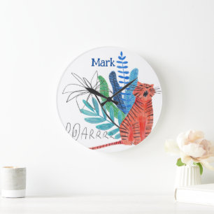 Jungle Theme Nursery Large Clock