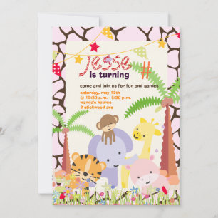 Jungle Theme/Personalised Party/photo Invitation