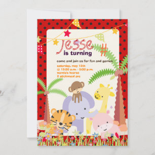 Jungle Theme/Personalised Party/photo Invitation