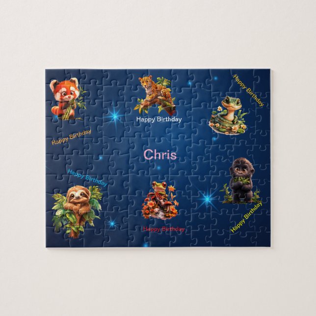 Jungle theme puzzle can be personalised (Horizontal)