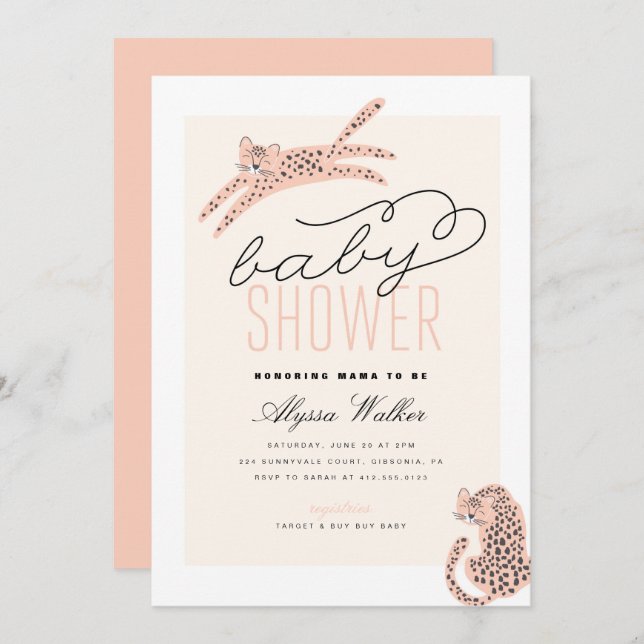 Jungle Theme Tiger Baby Shower Invitation (Front/Back)