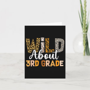 Jungle Theme Wild About 3rd Grade Back To School T Card