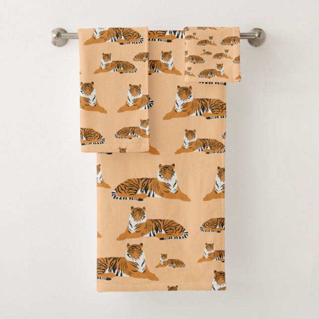 Jungle Tiger Animal Pattern  Bath Towel Set (Insitu)