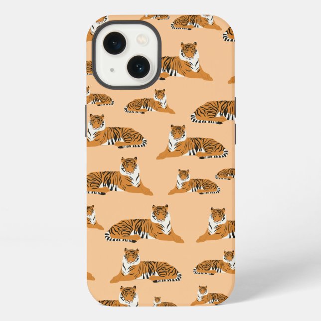 Jungle Tiger Animal Pattern iPhone Case (Back)