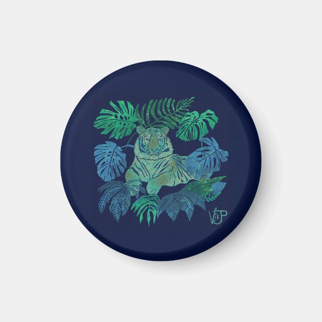 Jungle tiger blue magnet (Front)