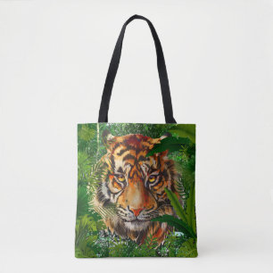 Jungle Tiger   Colourful Drawing   Tiger Tote Bag