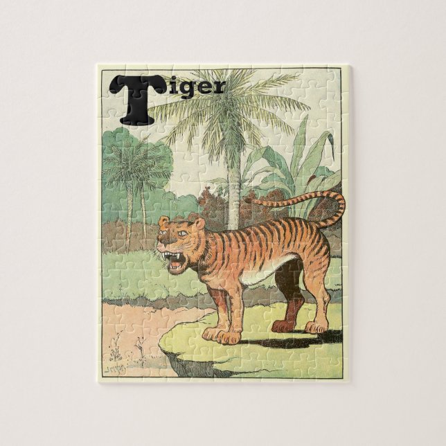 Jungle Tiger Illustration Jigsaw Puzzle (Vertical)