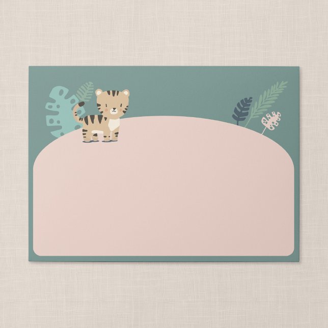 Jungle Tiger Kid's Birthday Invitation Envelope (Tiny Tiger - A7 Invitation Envelope, Front)