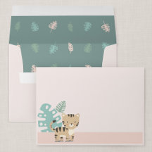 Jungle Tiger Kid's Birthday Invitation Envelope