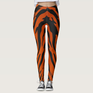 Jungle Tiger Stripes Animal Print Leggings