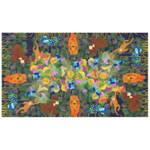 Jungle Tiger Sun Bear Peacock Monkey Indian Roller Tablecloth