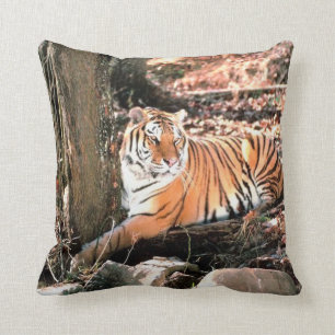Jungle Tiger Wildlife Photography throw Pillow