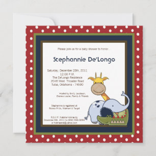 Jungle Time Zoo Animals Lio Baby Shower Invitation