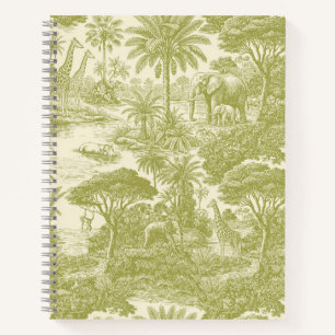 Jungle Toile Pattern Tropical Scenic Botanical Des Notebook