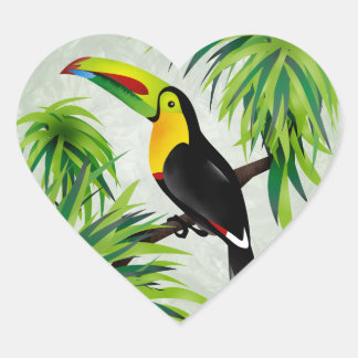 Jungle Toucan Heart Sticker