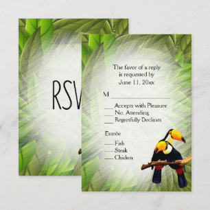 Jungle Toucans RSVP with Entree Selection Invitation