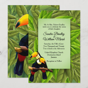 Jungle Toucans Wedding Invitation