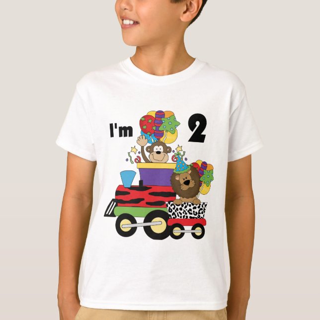 Jungle Train 2nd Birthday T-shirts and Gifts (Front)