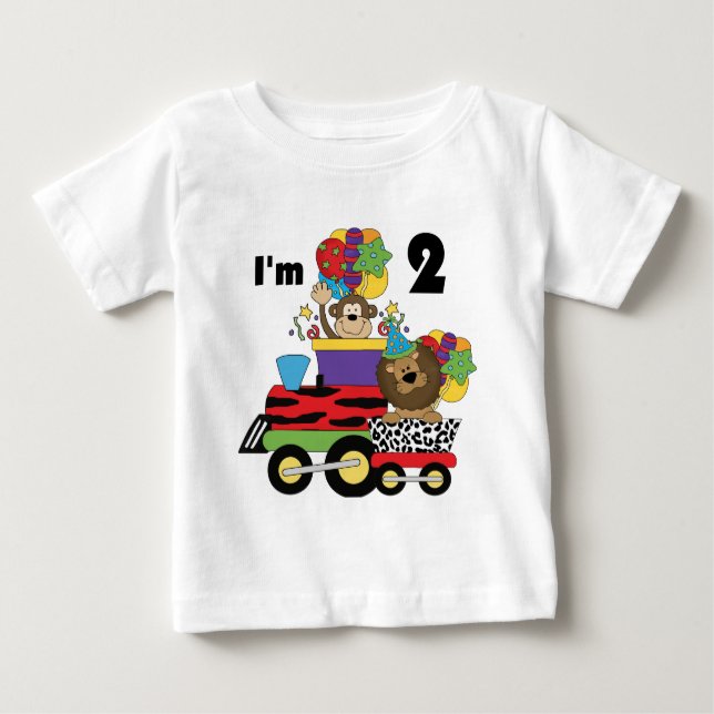 Jungle Train 2nd Birthday T-shirts and Gifts (Front)