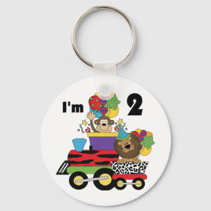 Jungle Train 2nd Birthday T-shirts and Gifts Key Ring