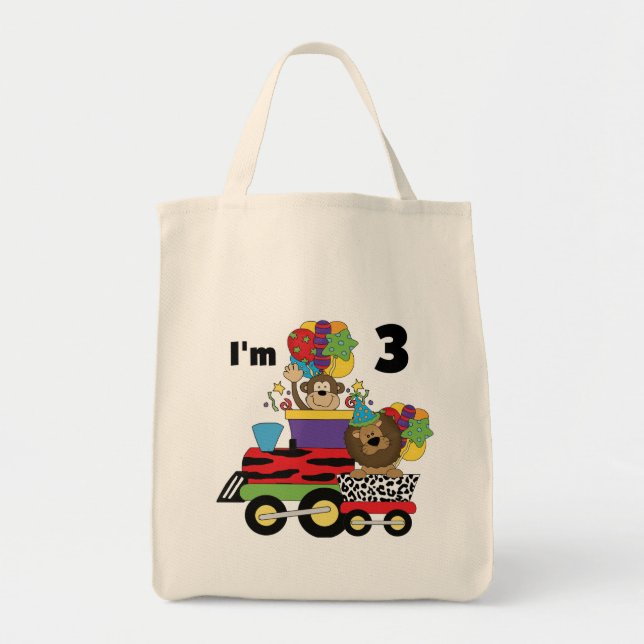 Jungle Train 3rd Birthday Tshirts and Gifts Tote Bag (Front)