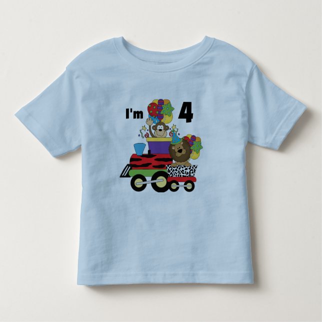 Jungle Train 4th Birthday  Tshirts and Gifts (Front)
