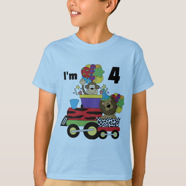 Jungle Train 4th Birthday  Tshirts and Gifts (Front)
