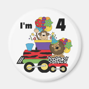 Jungle Train 4th Birthday Tshirts and Gifts Magnet