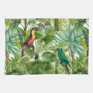 Jungle,tropical,,birds,toucan,parrots, Tea Towel
