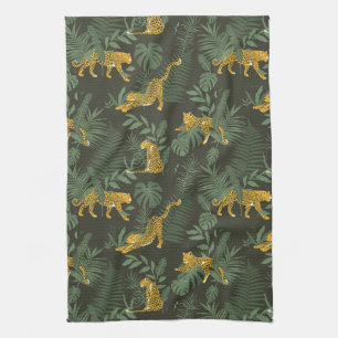 Jungle Tropical Camouflage Leopard Jungle Pattern Tea Towel