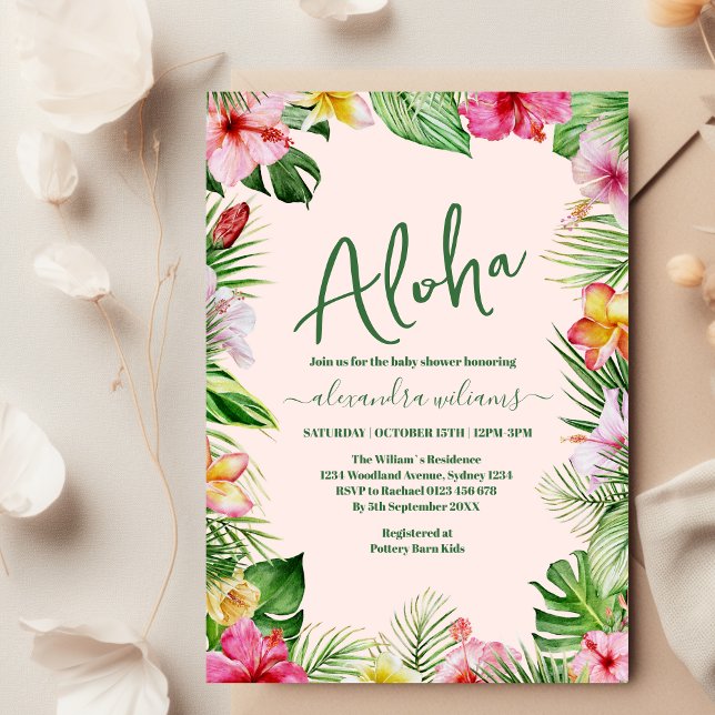 Jungle tropical floral baby shower invitation (Creator Uploaded)