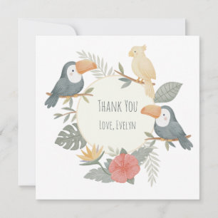 Jungle Tropical Toucan First Birthday Personalised Thank You Card
