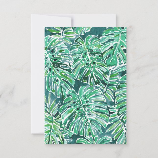 JUNGLE VIBES Green Tropical Monstera Pattern (Front)