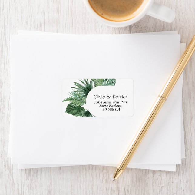 Jungle watercolor boho design label (Insitu)