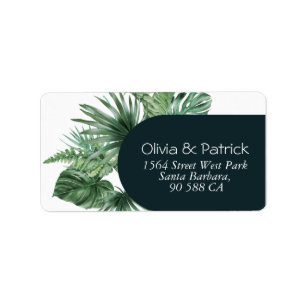 Jungle watercolor boho design label